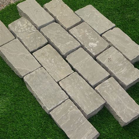 Kandla Grey Sandstone Riven Cobbles 100x100 Pack 9m² 900 Pcs The