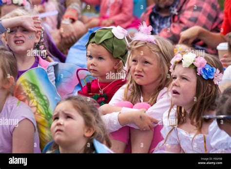 Children Dressed As Fairies At The New Forest Fairy Festival Burley