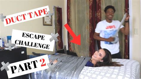 Duct Tape Escape Challenge Part 2 Duct Tape To Bed Youtube