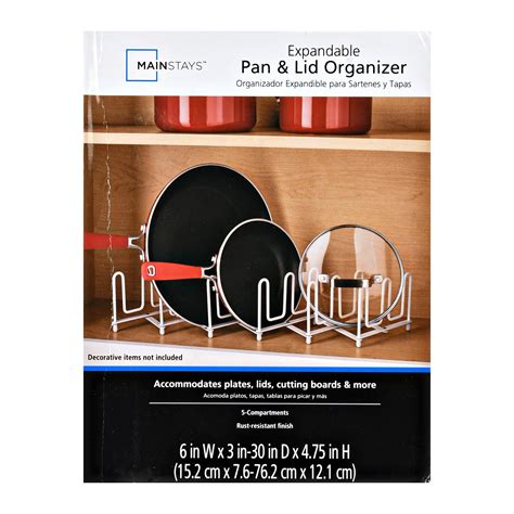 Mainstays Expandable Pan And Lid Organizer White