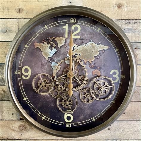 Vintage World Map Clock Clock Curiosity Interiors