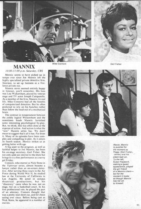 1971 Mannix~gail Fisher~mike Connors Tv Ad Fall Preview Promo Ad 8x10