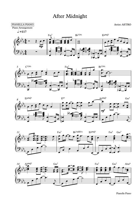 astro after midnight piano sheet by pianella piano notenblatt
