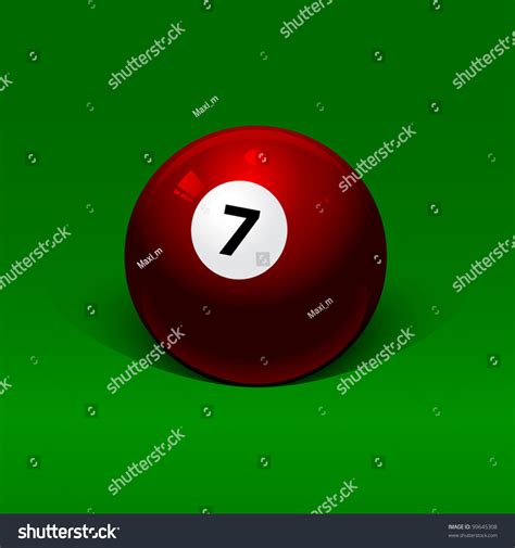 Burgundy Billiard Ball Number Seven On Stock Vector 99645308 Shutterstock