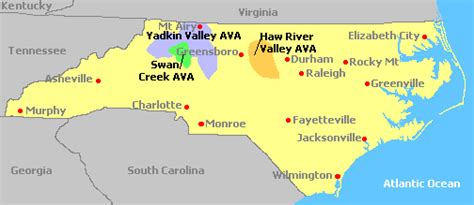 North Carolina Wine Regions Wine Region Wine Map Wine Travel