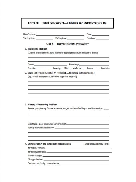 Free 4 Initial Counseling Forms In Ms Word Pdf