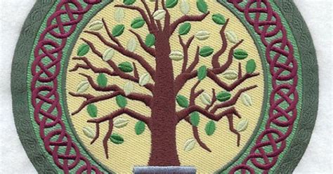 Celtic Tree Of Life Machine Embroidered Quilt Blocks Azeb Celtic