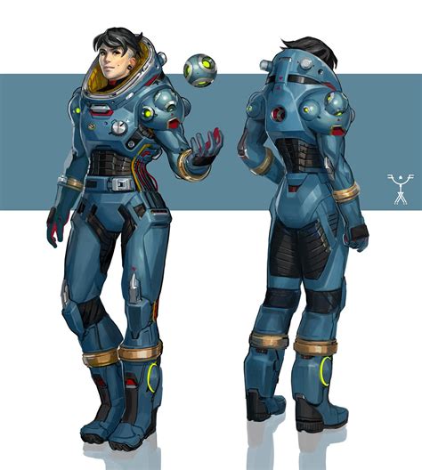 Character Design Blue Space Suit On Behance Character Design Sketches
