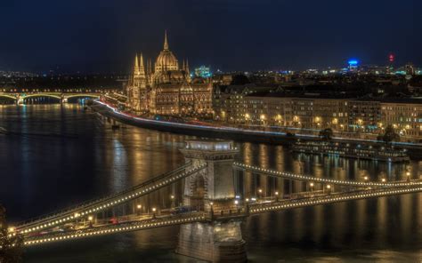 Download Wallpapers Hungarian Parliament Building Night Budapest