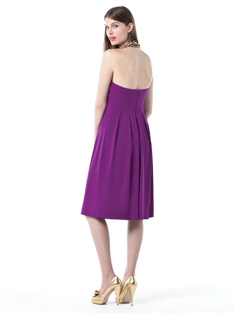 Dillard's is the destination for knee length women's wedding guest dresses. Purple Column Strapless Knee Length Chiffon Prom Dresses With Twist Drapes