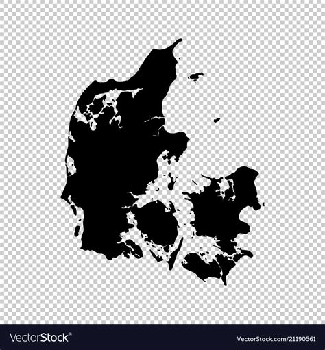 Map Denmark Isolated Black Royalty Free Vector Image