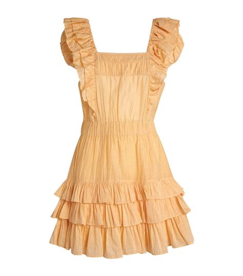 LoveShackFancy Yellow Ivoire Ruffle Mini Dress Harrods UK