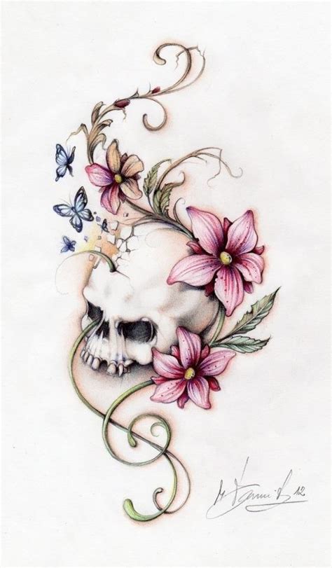 pin by jennifer mangum on skulls girly skull tattoos body art tattoos skull tattoo flowers