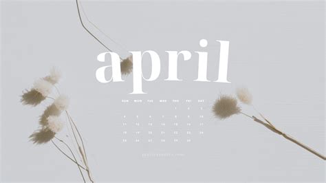 April Aesthetic Calendar
