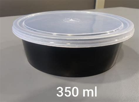 Disposable Plastic 350ml Black Airtight Food Container For Event And