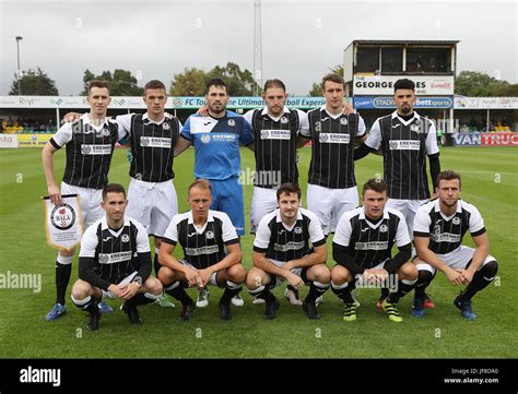 Bala Town Fc Team Group Before The Game Against Fc Vaduz During The