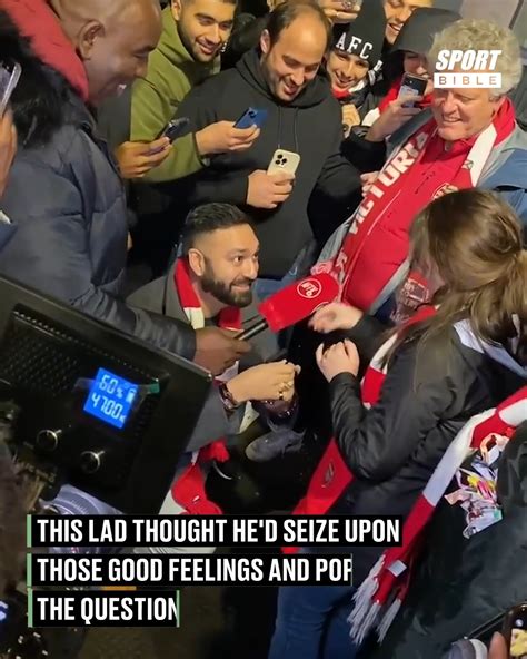 Arsenal Fan Proposes After The Match Arsenal F C Fan He Was On Aftv 🤣 By Sportbible