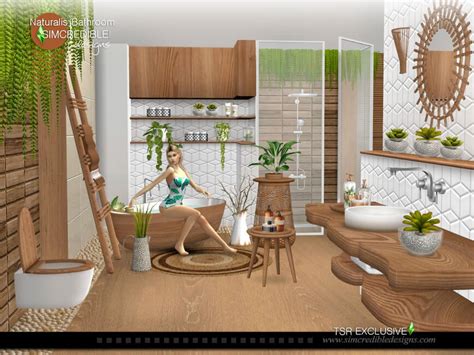 Sims 4 Naturalis Bathroom Decor By Simcredible The Sims Book