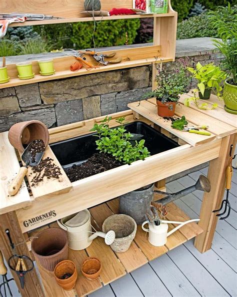 25 Diy Potting Bench Plans And Ideas To Beautify Your Garden Pallet