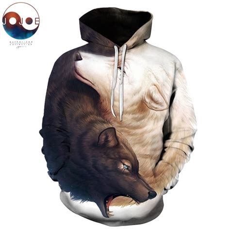 Buy Yin And Yang Wolves By Jojoesart 3d Wolf Hoodies