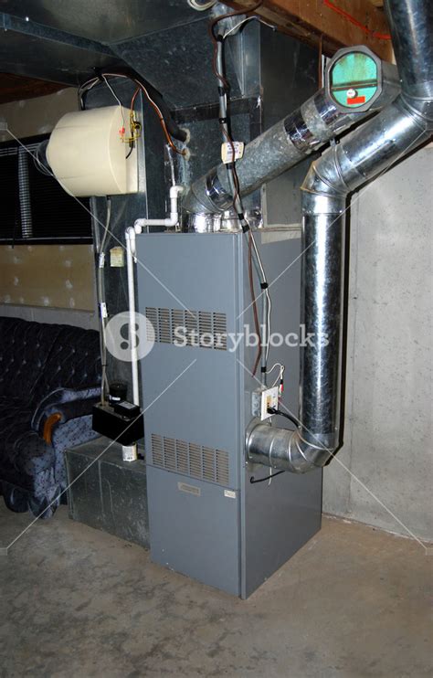 Residential Oil Furnace With Central Air Conditioning And In Line