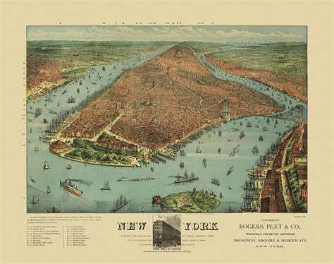 Old New York City Map By Currier And Ives 1879 Drawing By Blue Monocle