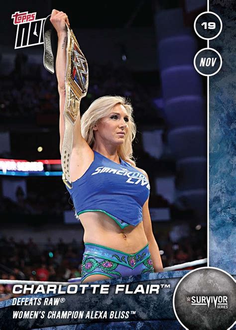 Charlotte Flair Defeats Raw Womens Champion Alexa Bliss Wwe Topps
