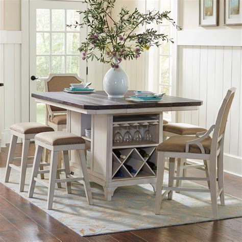 Shop for kitchen island chairs stools online at target. Avalon Furniture Mystic Cay 7-Piece Kitchen Island Table ...