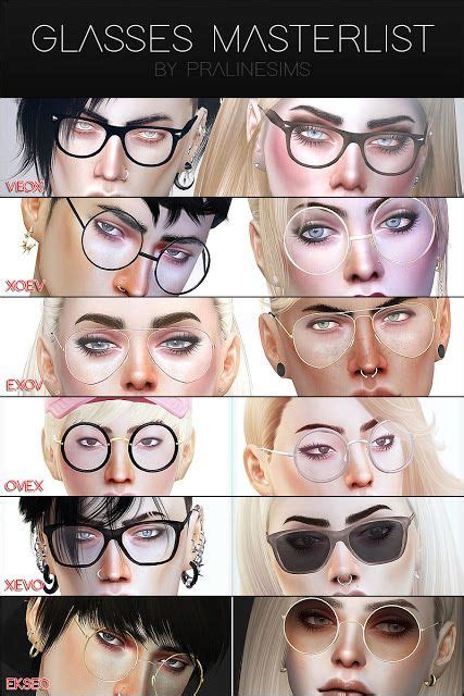 Sims 4 Ccs The Best Glasses By Pralinesims Sims 3 The Sims 4 Skin