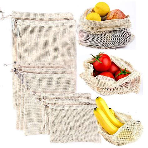 Best 12 Ever Eco 8 Pack Recycled Mesh Produce Bags Skillofkingcom