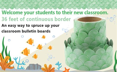 Ombre Green Scallops Bulletin Board Borders For Classroom