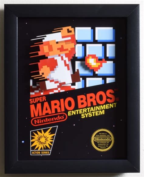 Super Mario Bros Shadowbox Box Art Nes Nintendo 3d
