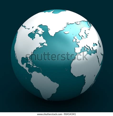 3d Render Planet Earth Over White Stock Illustration 98454341