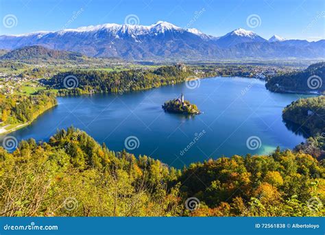 Panoramic View Of Lake Bled Slovenia Stock Photo Image Of Alpine