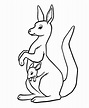 Kangaroo in the pocket - Kangaroos Kids Coloring Pages
