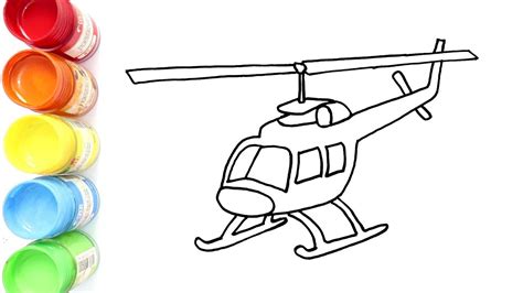 Cara Menggambar Dan Mewarnai Helikopter Transportasi Udara Youtube