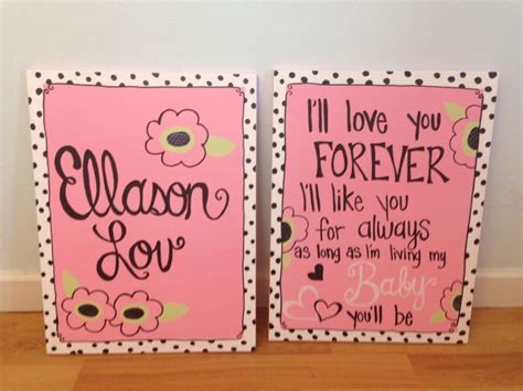 Nursery Canvases To Match Poppy Bedding Ill Love You Forever Quote