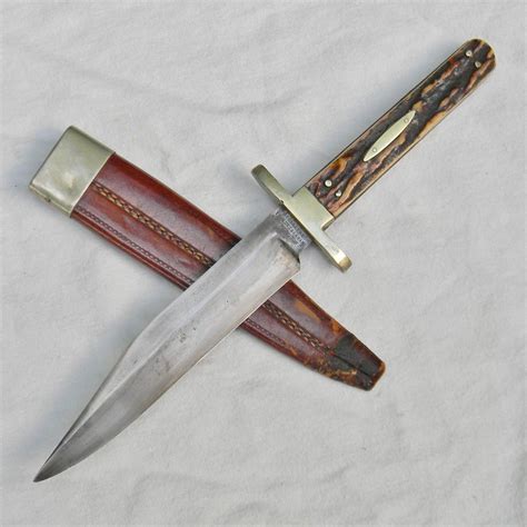 Joseph Rodgers And Sons Sheffield Antique 1800th Bowie Knife With Stag