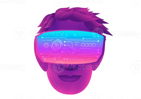 A Man Head Use VR Virtual Reality Goggle 11048995 PNG