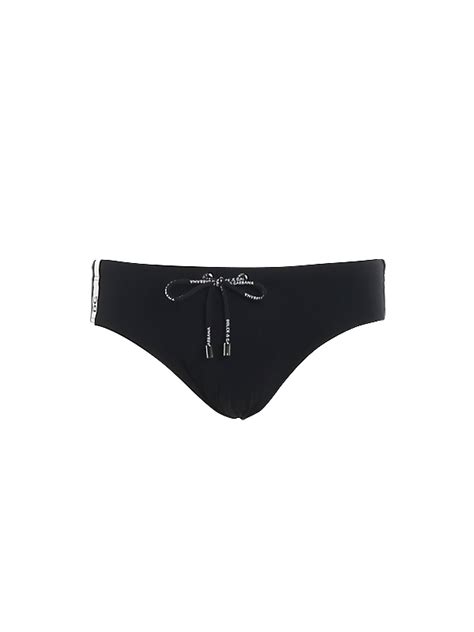 Dolce And Gabbana Speedos With Side Logo Band In Black Modesens