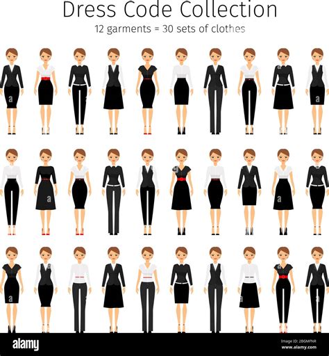 Business Woman Collection Women Dress Code Vector Set Stock Vector Image And Art Alamy