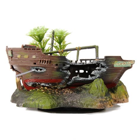 Sunken pirate ship fish tank ornament, aquarium decoration. OJ-3 Aquarium Decoration Sunken Ship Ornament - US$11.06 ...