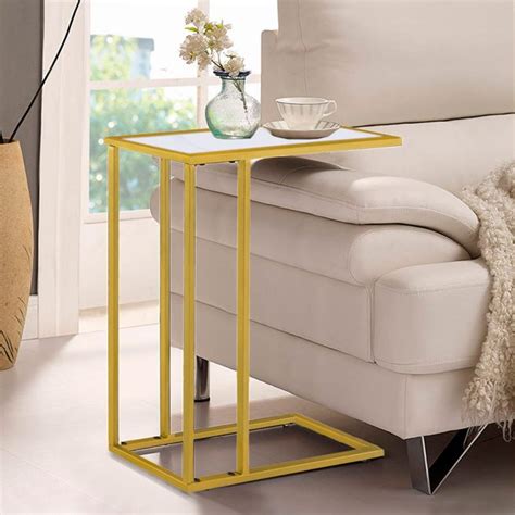 The mgb round coffee table's top is made out of a 3/4 thick starphire glass (ultra clear glass) and its base is made from a 3/4 thick slab of verde assoluto italian marble. End Table, C-Shaped Small Side Table Coffee Table with ...