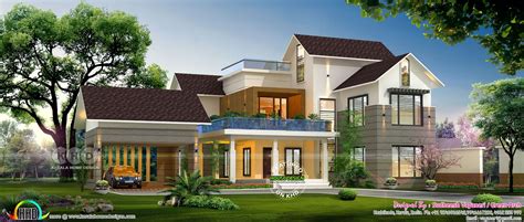 5 Bhk Modern Contemporary House 3500 Sq Ft Kerala Home Design And