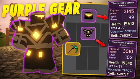 Getting Full Set Of Purple Titan Forged Guardian Armor Roblox Dungeon