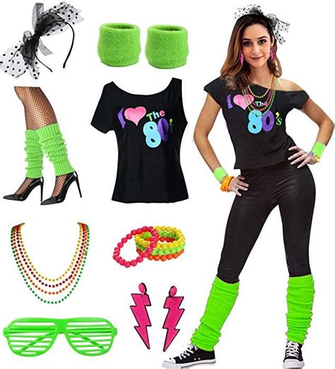 Womens I Love The 80s Disco 80s Costume Outfit Accessories 80s