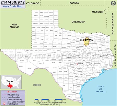 972 Area Code Map Where Is 972 Area Code In Texas