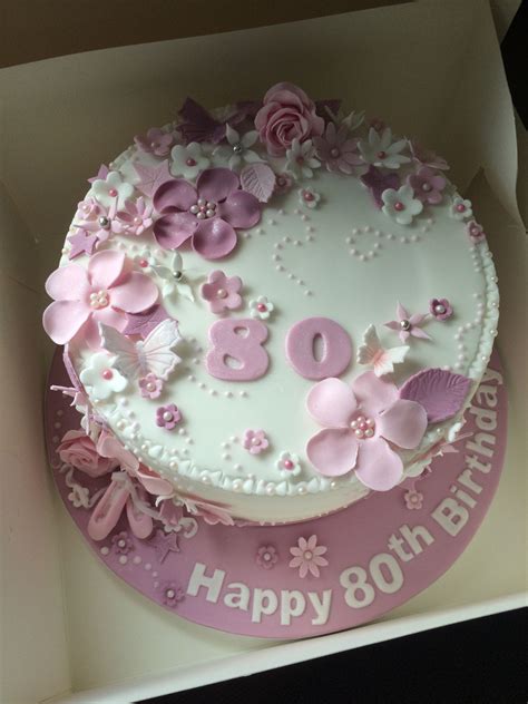 Beautiful 80th Birthday Cake