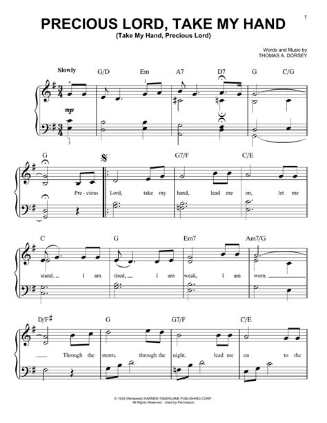 Download And Print Precious Lord Take My Hand Take My Hand Precious Lord Sheet Music For