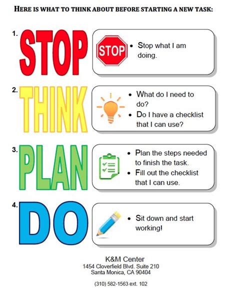 Stop And Think Worksheets